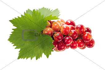 Ripe grapes with leaf
