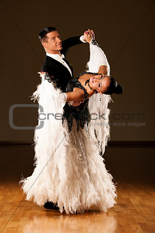  Professional ballroom dance couple preform an exhibition dance 