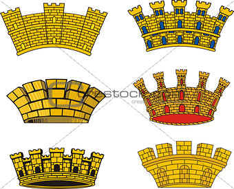 heraldic European urban mural crowns