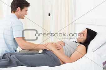 Expectant couple in hospital