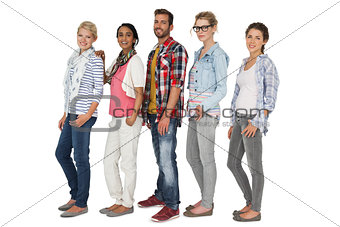 Full length portrait of casually dressed young people