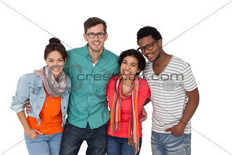 Portrait of four happy young friends