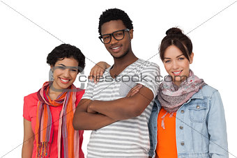 Portrait of three cool young friends