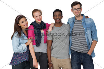 Portrait of four happy young friends