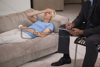 Young woman in meeting with a psychologist