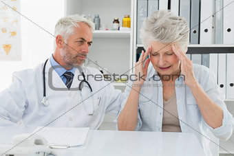 Female senior patient visiting doctor