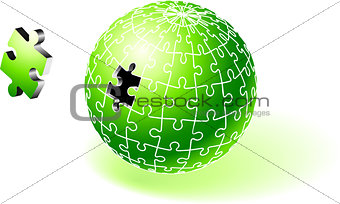 Incomplete Green Globe Puzzle