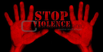 Stop Violence - Red Hands