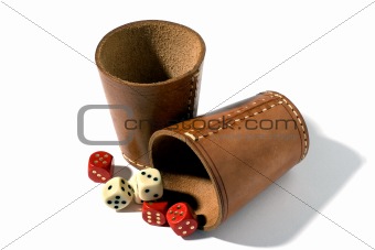 dice cups with dices