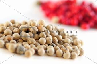 Red and white peppercorns
