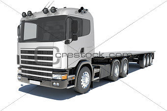 Truck with semitrailer platform