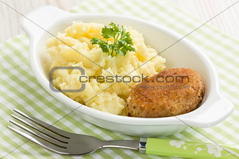 Mashed potato and fishcake