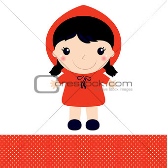 Little Red Riding Hood isolated on white