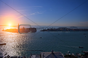 Beautiful water street - evening view Gulf of Venice, Italy