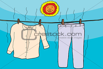 Clothes Drying in Sun