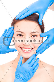 Beautiful woman make a cosmetic operation