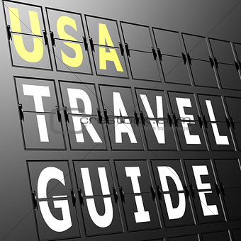 Airport display USA travel guide