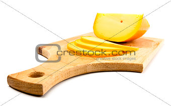 cheese slices on cutting board