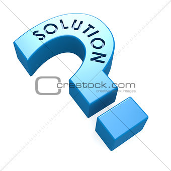 Blue solution isolated question mark