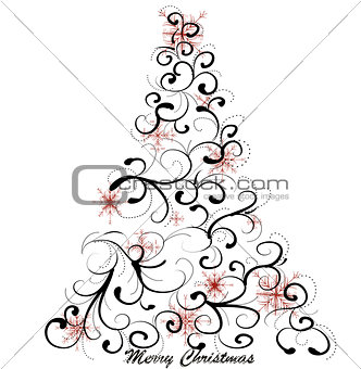 Graphic elegant Christmas tree 