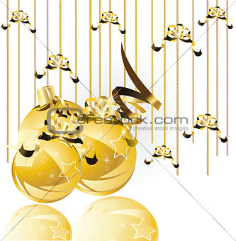 gold Christmas balls 