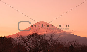 Fuji mountain in evening time