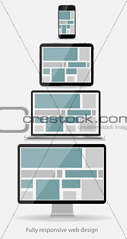 Fully Responsive Web Design Concept Vector Illustration