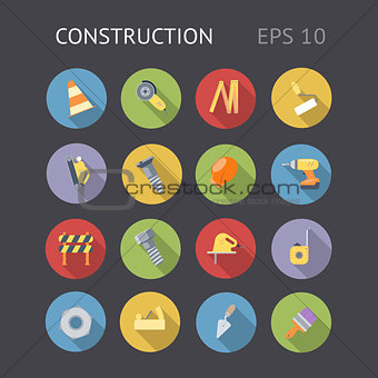 Flat Icons For Construction