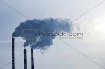 Smoke emission from factory pipes