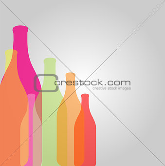 Background with colorful bottles