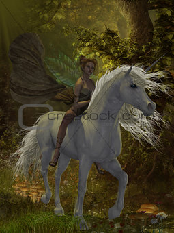 Fairy rides Unicorn