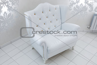 beautiful white armchair