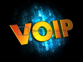 VOIP Concept on Digital Background.