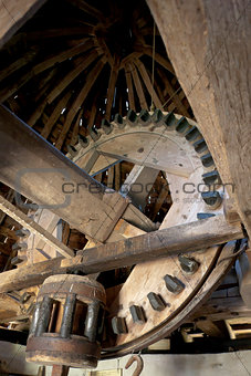interior of windmill, Vensac, Aquitaine, France
