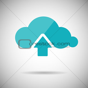 Upload to Cloud Icon Flat design