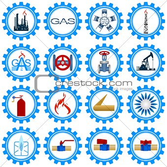 Set icons gas production industry