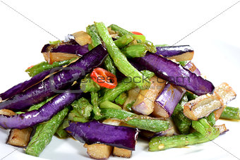 Chinese Food: Fried eggplant slices