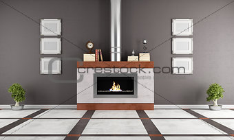 Fireplace in a elegant lounge