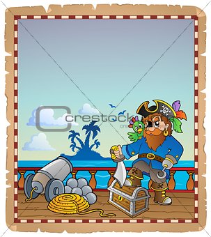 Parchment with pirate ship deck 1
