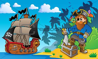 Pirate on coast theme 2