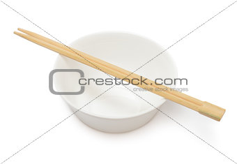 Empty bowl with chopsticks