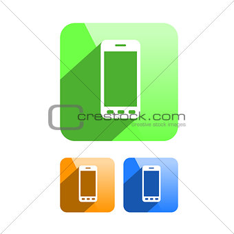 Phone Icon Symbol Flat Design different colors