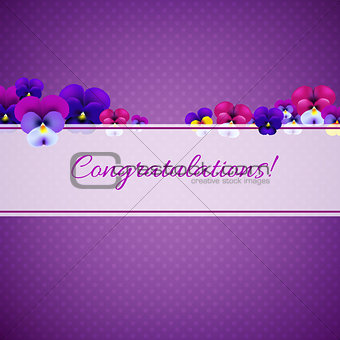 Congratulations Card With Pansies