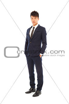 Full length of young businessman standing