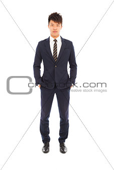 Full length of young businessman standing