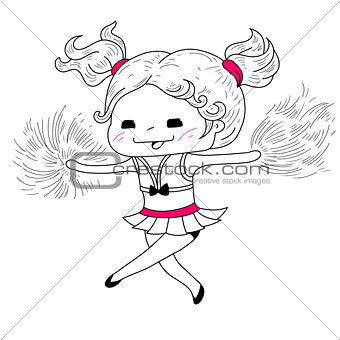 Cartoon cheerleader