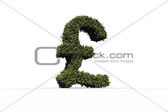 Pound sterling sign made of leaves