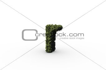 Lower case letter r made of leaves