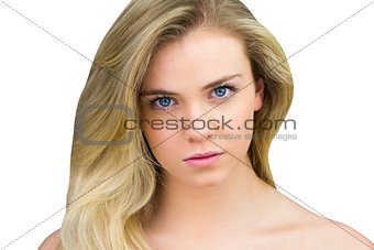 Serious blonde natural beauty