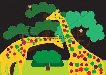 Colored giraffes